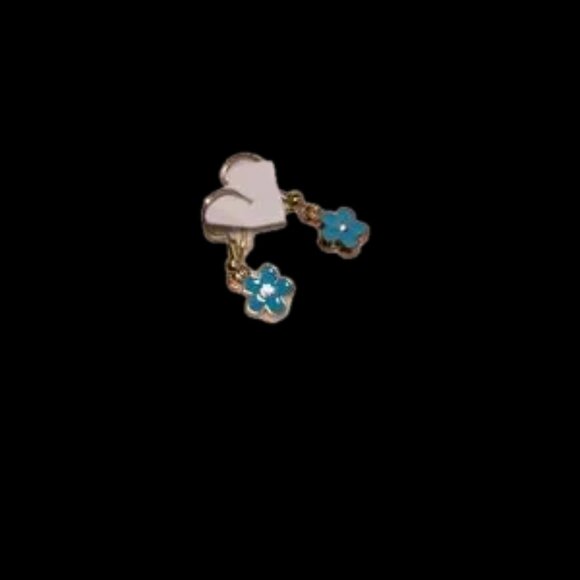 Nordstrom Gold and Blue Flower Earrings - Picture 2 of 3